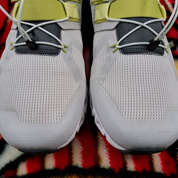 %Size 12 Men OnCloud Athletic Casual Gray/Yellow Slip-On Sneaker / A 46